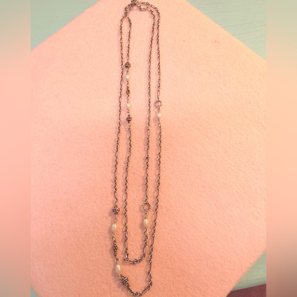 James Avery 40” Silver and Pearl Necklace